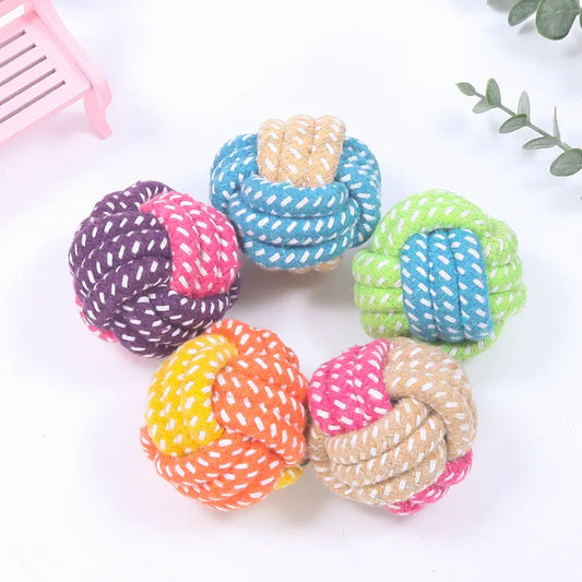 Interactive Cotton Rope Dog Toys Ball